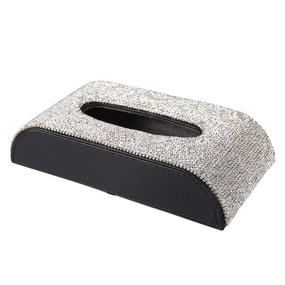 Tissue Box Holder Toilet Paper Storage Box Sparkling Napkins Container Pumping Paper Box for Bathroom Table Vanity Countertop Bedroom Without Non Slip Mat