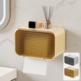 thumbnail image 1 of Tissue Box Holder Transparent Wall Mounted Tissue Dispenser, No Drill Hole Bathroom Kitchen Living Room Organizer for Toilet Paper and Rolling Paper, Topliu, 1 of 9
