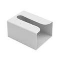 thumbnail image 1 of Tissue Box Holder, Wall Mounted Tissue Dispenser, Space-Saving Punch-Free Adhesive Tissue Storage Box for Bathroom Kitchen Living Room, Durable Plastic Material, White Beige Gray Colors, 1 of 7