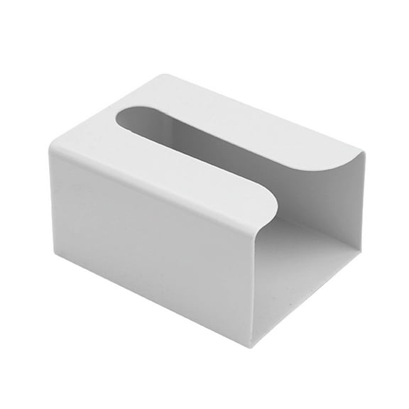 Tissue Box Holder, Wall Mounted Tissue Dispenser, Space-Saving Punch-Free Adhesive Tissue Storage Box for Bathroom Kitchen Living Room, Durable Plastic Material, White Beige Gray Colors
