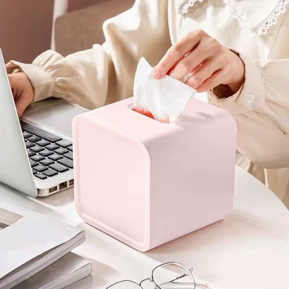 Tissue Box Holder for Living Room, Bathroom, Kitchen, Office, Durable Plastic Design with Large Tissue Opening, Modern Home Decor Gift Idea