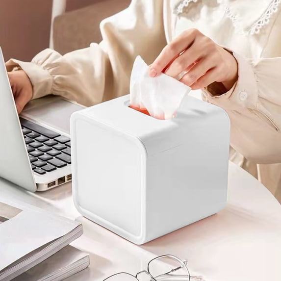 Tissue Box Holder for Living Room, Bathroom, Kitchen, Office, Durable Plastic Design with Large Tissue Opening, Modern Home Decor Gift Idea