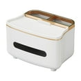 thumbnail image 1 of Tissue Box Organizer with Remote Control Storage, Multi-Compartment Paper Box for Living Room & Office, 1 Pack, Home & Desk Tissue Holder, Space-Saving Design, 1 of 5