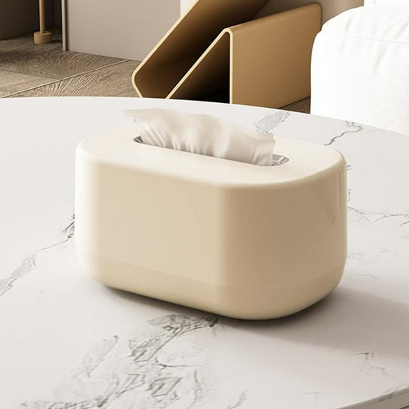 Tissue Box, Rectangular Tissues Holder with Bottom Lifter Plastic Tissue Box Dispenser Tissue Box Cover for Bathroom Kitchen Desk