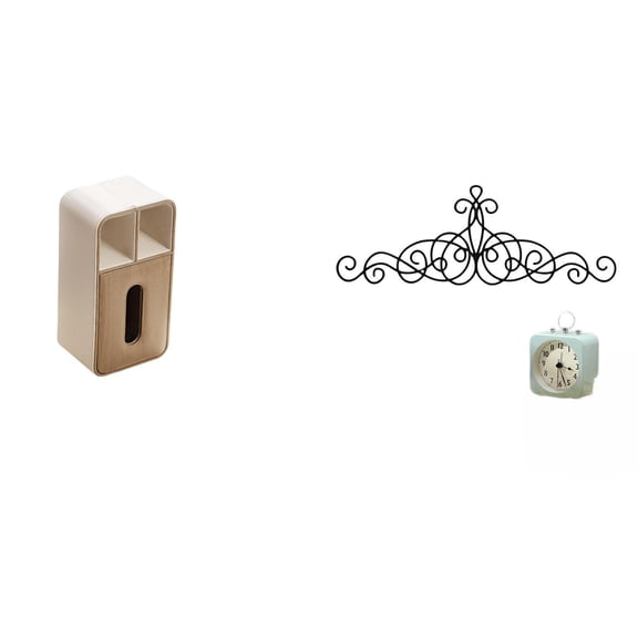 Tissue Box Scroll Wall Art Decor Hanging Decoration PU Leather Base for Living Room Bathroom Outdoor Fence