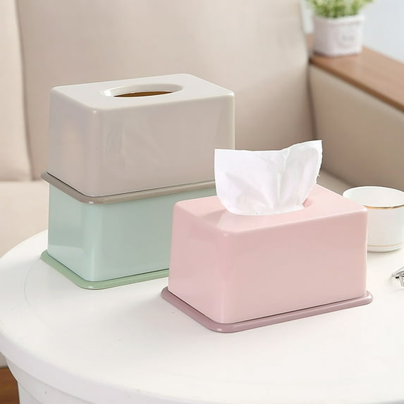 Tissue Box Solid Color Tissue Holder Large Opening Paper Case for Living Room Bedroom Office