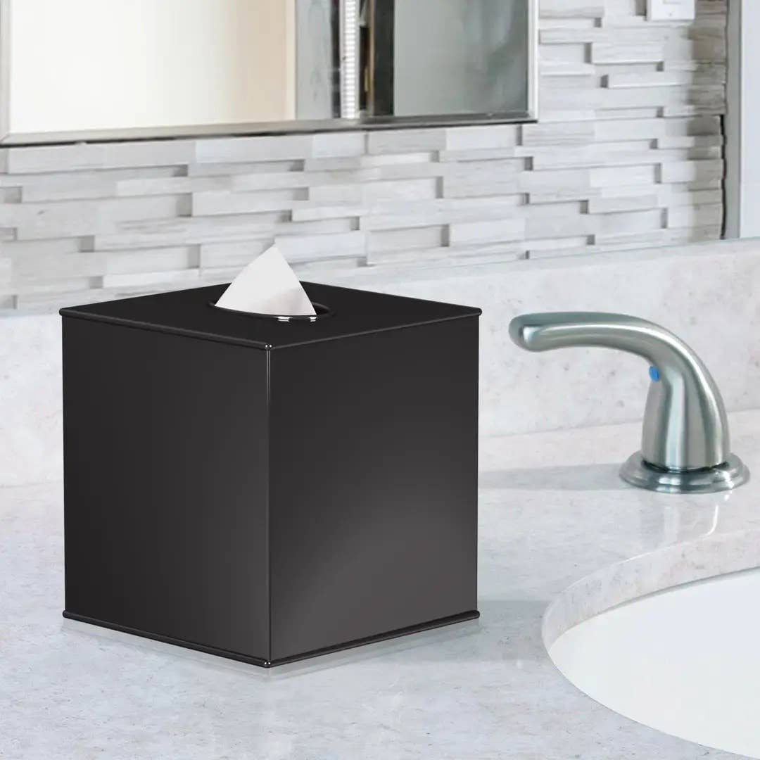 Rosy Check Capiz Boutique Tissue Box Cover by MacKenzie-Childs
