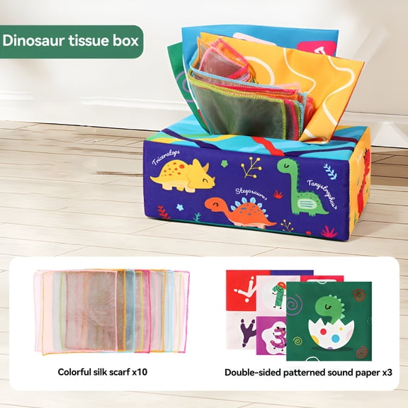 Tissue Box Toy for Babies, Engaging Pull Activities for Development, 10 Silk 3