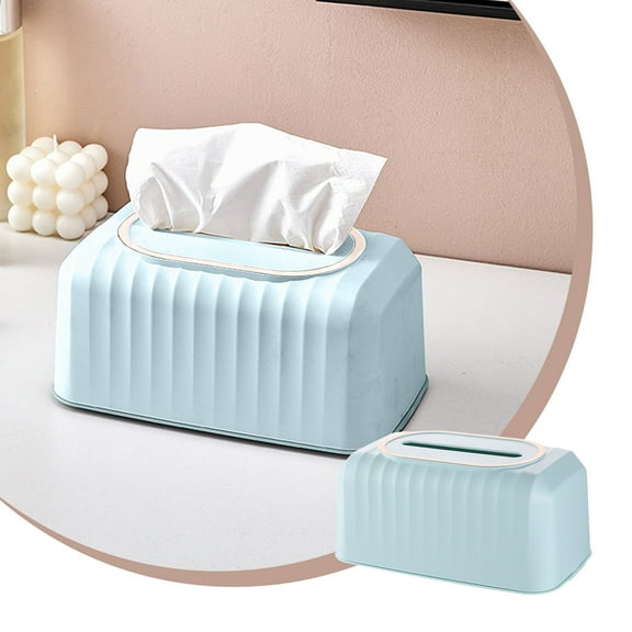 Tissue Box with Built-in Spring, 21.5cm Multifunctional Storage Tissue Box for Housewarming Gift