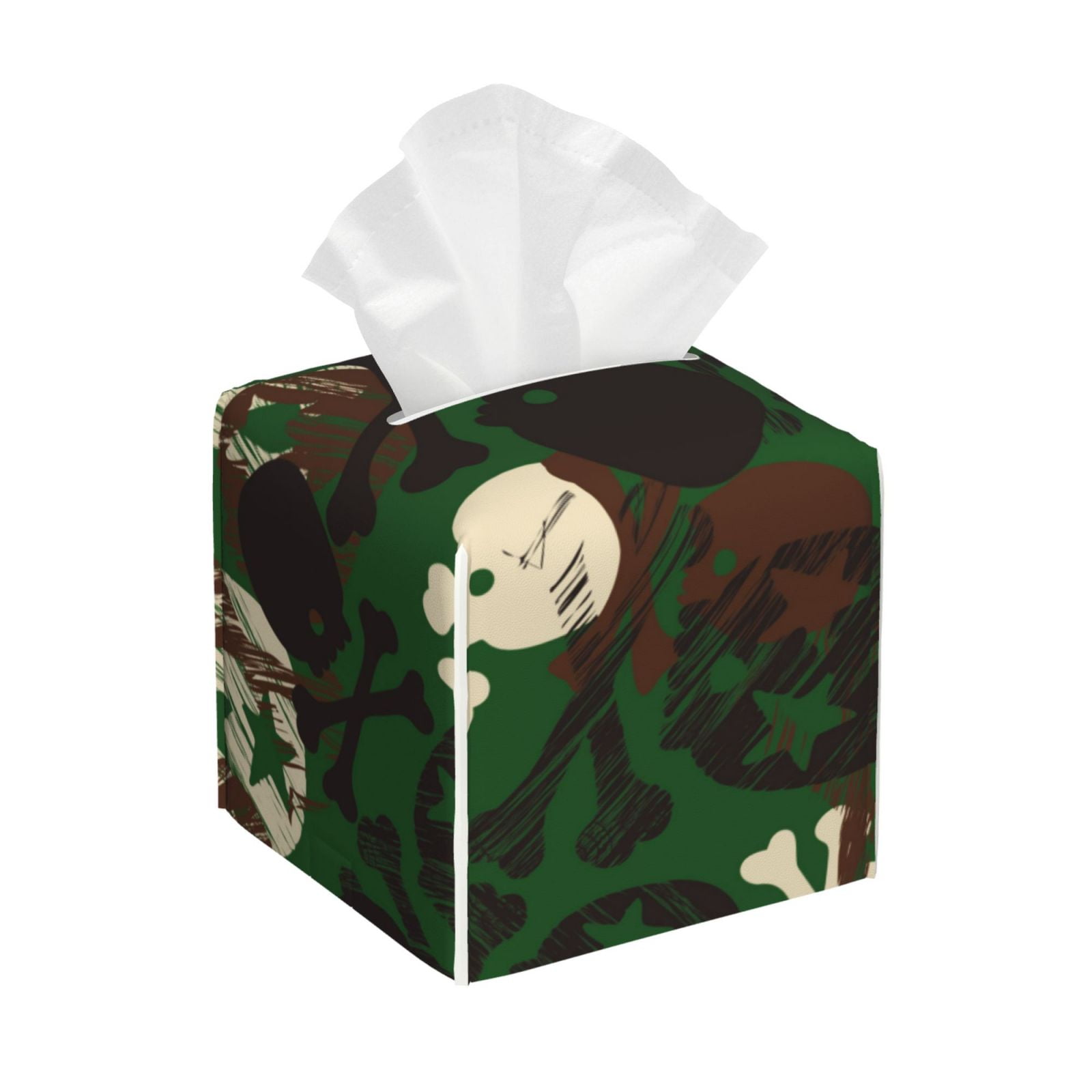 Tissue Camouflage Skull Box Cover Holder, Square by Xecao - Leather ...