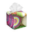thumbnail image 1 of Tissue Colorful Easter Eggs Box Cover Holder, Square by Xecao - Leather Decorative Organizer for Tabletop, Bathroom, Car, Office, 1 of 8