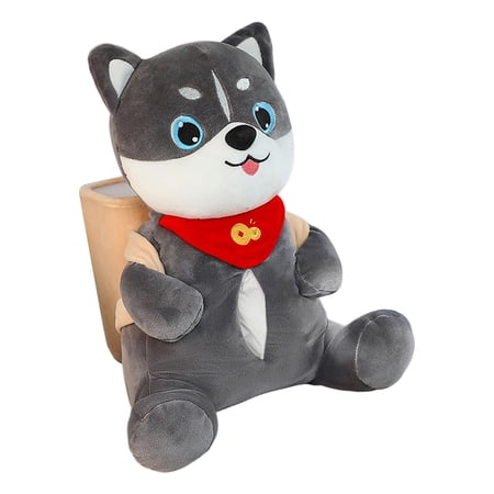 Tissue Container for Car 2 in1 Car Cartoon Tissue Box Holder Cute Plush Tissue Holder husky