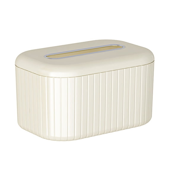 Tissue Cover Box With Paper Organizer and Phone Slot, For Kitchen Bathroom Vanity Countertops, Bedroom Dressers Tables Gift, Minimalist White Plastic