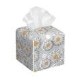 thumbnail image 1 of Tissue Daisies Flowers Box Cover Holder, Square by Xecao - Leather Decorative Organizer for Tabletop, Bathroom, Car, Office, 1 of 8