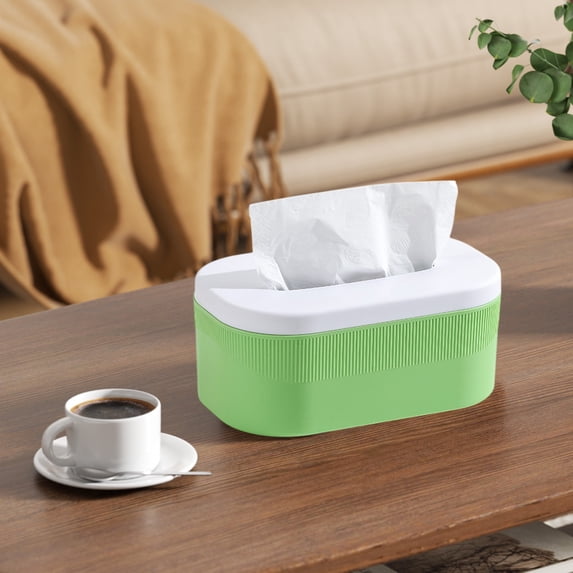 Tissue Dispenser, Paper Towel Holder, Plastic Tissue Box Cover for Kitchen Bathroom Vanity Countertops, 1-Pack