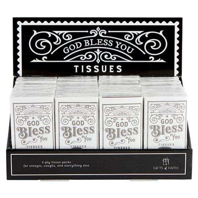 Tissue Display-Pocket-God Bless You (New Font) (24 Packs) (Pkgt)