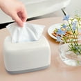 thumbnail image 1 of Tissue Holder, Napkin Dispenser, Wall Mounted Paper Towel Box with Spring, Plastic Storage for Kitchen, Office, Car, Bedroom, 1 of 5
