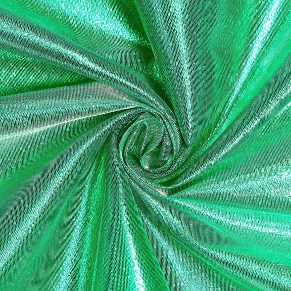 Tissue Lame Fabric 44/45 Inch Shiny Sheer Metallic Nylon By The Yard For Sewing Costumes, Dancewear, Apparel, Accessories, & Décor - Kelly Green (10 Yards)