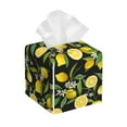 thumbnail image 1 of Tissue Lemon Fruits Flowers Leaves Box Cover Holder, Square by Xecao - Leather Decorative Organizer for Tabletop, Bathroom, Car, Office, 1 of 8
