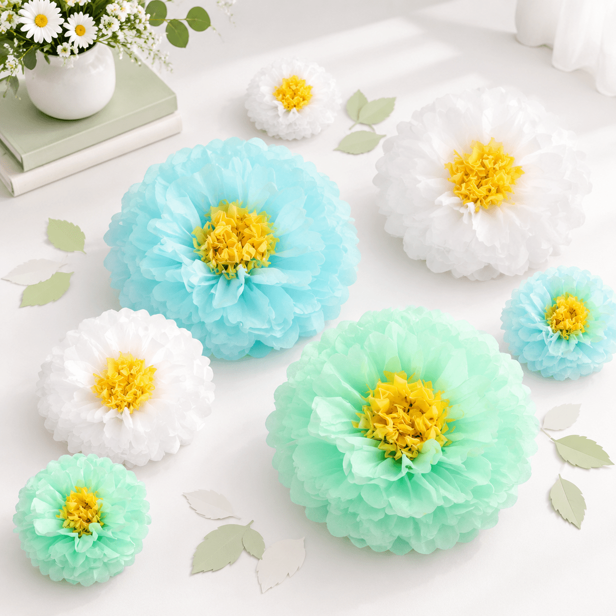 Tissue Paper Chrysanth Flowers Witherfly And Olive Leaves For Wedding Tissue Paper Chrysanth Flowers Witherfly And Olive Leaves For Wedding
