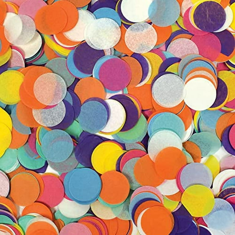 Tissue Paper Confetti, 1 Inch Circles, 10,000 Pieces, 3.5 Ounces,  Multicolor Rainbow Confetti Dots, 8 Fun & Complementing Colors, by Better  Office