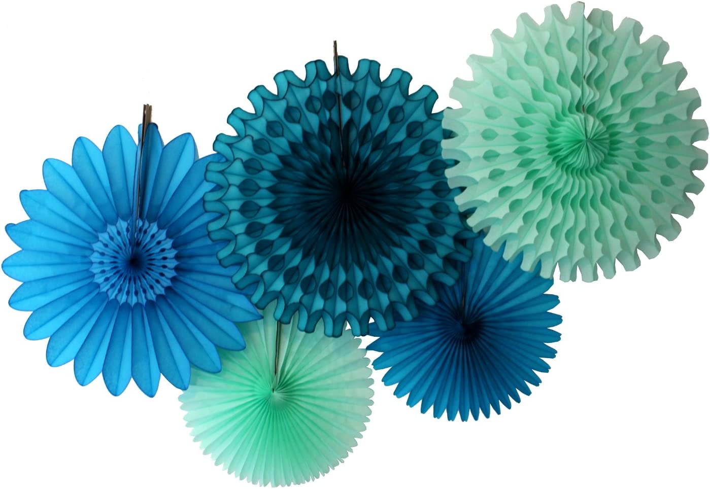 Tissue Paper Fans, Sea Breeze Blue Green - Walmart.com