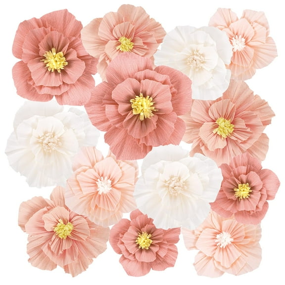 Tissue Paper Flowers, 3D Decorative Wall Flowers Crepe Paper Flowers Decorations for Party Birthday Wedding Bridal Baby Shower Nursery Room Backdrop fenze Home Decor Ornaments (10 Pcs)