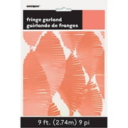 Tissue Paper Fringe Streamer Garland, Coral, 9ft
