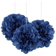 Tissue Paper Pom Poms, 9 in, Royal Blue, 3ct