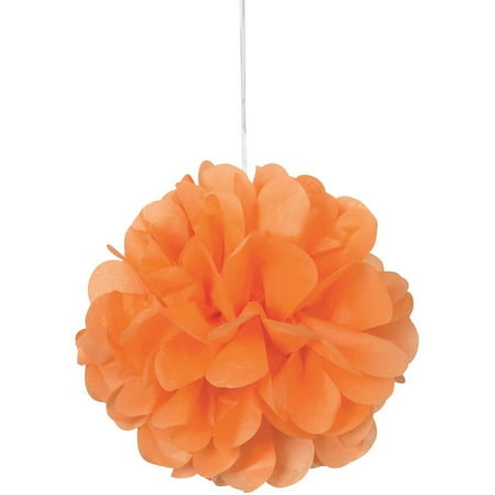 Tissue Paper Pom Poms, Orange, 9in, 3ct