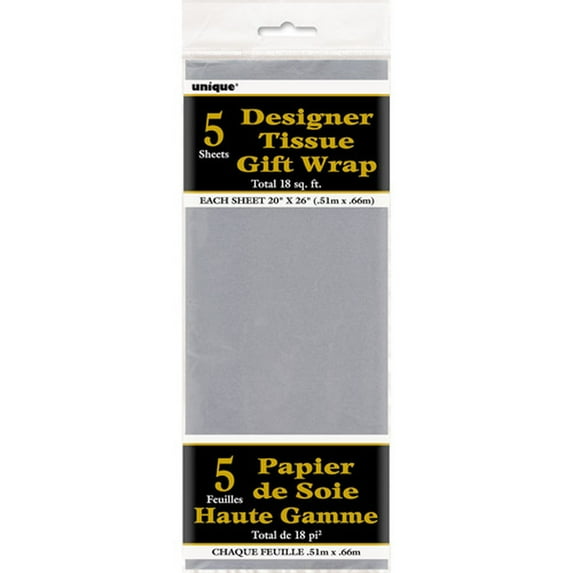 Tissue Paper Sheets, 26 X 20 in, Metallic Silver, 5ct (Pack of 3)