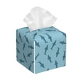 thumbnail image 1 of Tissue Party Shark Cute Box Cover Holder, Square by Xecao - Leather Decorative Organizer for Tabletop, Bathroom, Car, Office, 1 of 8