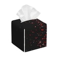 thumbnail image 1 of Tissue Red Glitter1 Box Cover Holder, Square by Xecao - Leather Decorative Organizer for Tabletop, Bathroom, Car, Office, 1 of 8