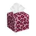 thumbnail image 1 of Tissue Rose Leopard Print Box Cover Holder, Square by Xecao - Leather Decorative Organizer for Tabletop, Bathroom, Car, Office, 1 of 8