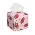 thumbnail image 1 of Tissue Watermelon Ice Cream Box Cover Holder, Square by Xecao - Leather Decorative Organizer for Tabletop, Bathroom, Car, Office, 1 of 8
