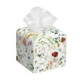 thumbnail image 1 of Tissue Wildflower Watercolor Box Cover Holder, Square by Xecao - Leather Decorative Organizer for Tabletop, Bathroom, Car, Office, 1 of 8