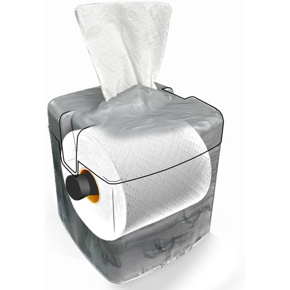 Tissuecaddy Life Hack Toilet Paper Dispenser - Money Saver Alternative to Tissue Box and Tissue Box Holder | Home, Bathroom, and More - Grey Granite