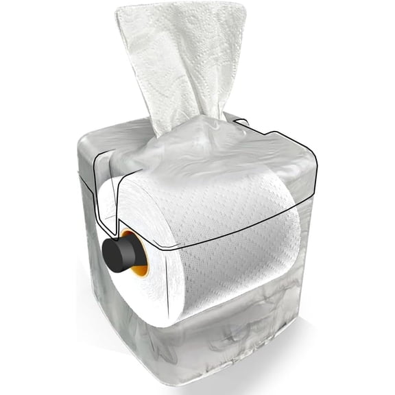 Tissuecaddy Life Hack Toilet Paper Dispenser - Money Saver Alternative to Tissue Box and Tissue Box Holder | Home, Bathroom, and More - White Marble