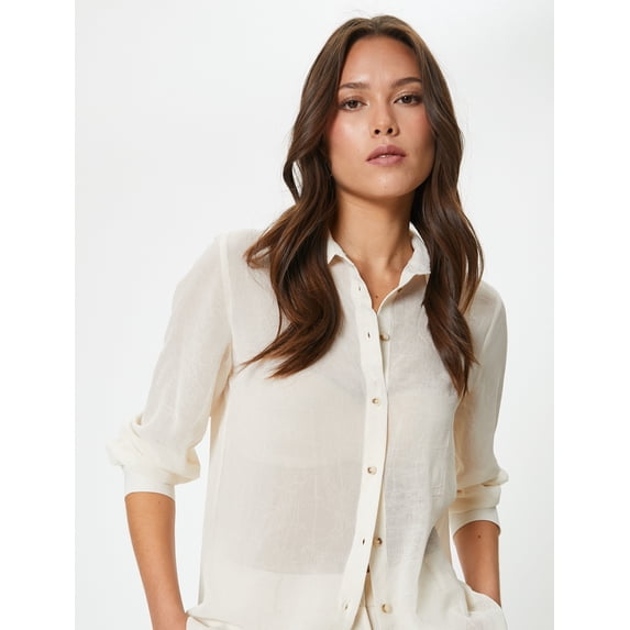 Tissued Long Sleeve Shirt