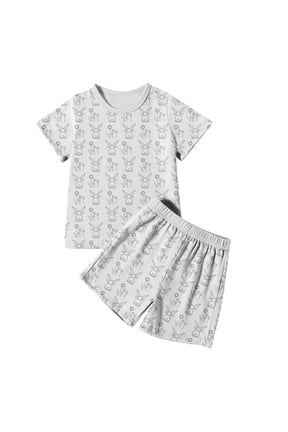 2 Pieces Easter Outfits Set For Boys Girls Child Diy Print Short Sleeve Crew Neck Pajamas Breathable Soft Kids Summer Matching Set White Size 2-3 Years