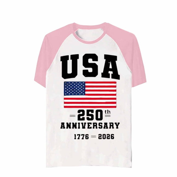 Tisuna 250 Anniversary Shirts For Boys Kids Short Sleeve Crew Neck American Flag Tops Lightweight July 4Th Festival Party T Shirts For Toddler And Tweens 1-14 Years