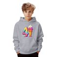 thumbnail image 1 of Tisuna 41 Hoodie For Girls Boys Child Ice Cream Print Long Sleeve Hooded Tops Stylish Comfortable Little Unisex Kids Autumn Winter Sweatshirt Grey Size 18-24 Months, 1 of 4