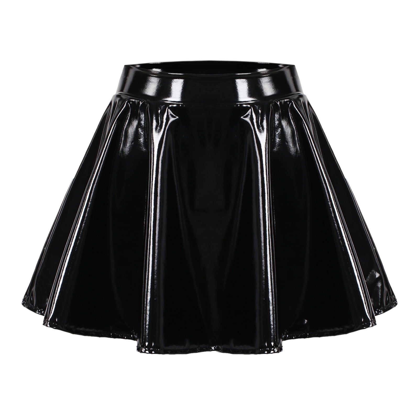 Tisuna Black Ruffled Skirt For Women Solid Color High Waist Zipper