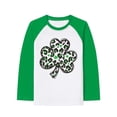 thumbnail image 1 of Tisuna Boys Casual Long Sleeve Raglan Tee With Saint Patrick'S Day Print Crew Neck Top Lightweight Soft Teen Kids Spring Summer Holiday Playwear Green Size 13-14 Years, 1 of 4