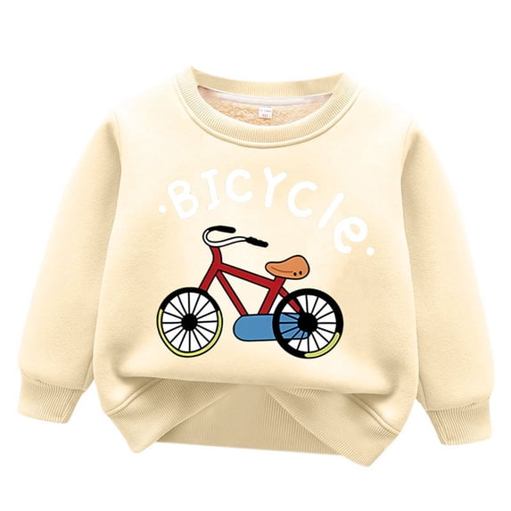 Tisuna Boys Crewneck Fleece Sweatshirts Kids Breathable Long Sleeve Sweatshirt Teen And Youth Cartoon Print Everyday Wear Tops Clothes Size 2-3 Years