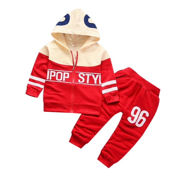 Tisuna Boys Fall Outfit Set Kids Soft Graphic Print Long Sleeve Crewneck Tops And Pants 2 Pieces Clothes Set For Children Everyday Wear Size 18-24 Months