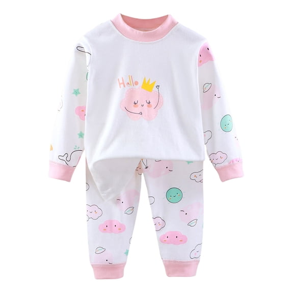 Tisuna Boys Fall Pajamas Set Kids Loose Graphic Print Long Sleeve Crewneck Tops And Pants Pjs 2 Pieces Sleepwear Set For Children Indoor Wear Size 12-18 Months