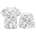 thumbnail image 1 of Tisuna Boys Halloween Diy Pajama Set Pumkin Ghost Print Short Sleeve Round Neck Shorts Sleepwear Outfit Cute Fashion Loungewear For Kids 2-12 Years White Size 3-4 Years, 1 of 3