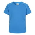thumbnail image 1 of Tisuna Boys Shirt Short Sleeve Crew Neck Solid Color Tops Casual Breathable Summer Kids T Shirts Blue Size 5-6 Years, 1 of 5