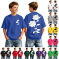 thumbnail image 1 of Tisuna Boys Summer T Shirts Kids Short Sleeve Crew Neck Floral Tops Regular Fit Street Daily Wear Tees For Toddler And Tweens 2-13 Years, 1 of 5